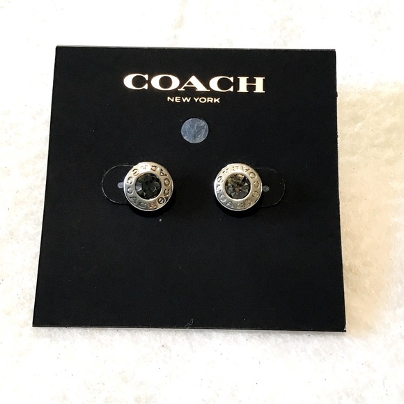COACH Open Circle Stone Earrings NWT - Picture 1 of 5
